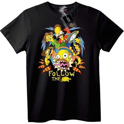 NOONEBRAND Тениска Simpsons Следвай Костенурката - 2XL, Black