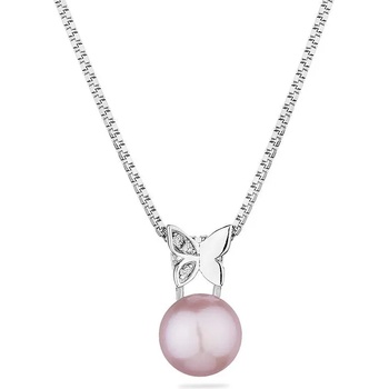 Image 1 of Swan Сребърно колие със сладководна розова перла и циркони CAA087NR Swan