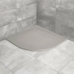 Radaway Kyntos Полукръгло композитно душ корито 90x90 см, циментово сиво (HKA9090-74)