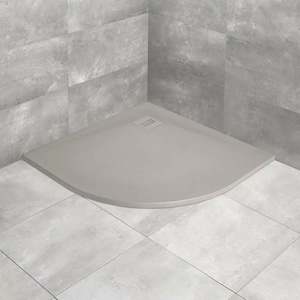 Radaway Kyntos Полукръгло композитно душ корито 90x90 см, циментово сиво (HKA9090-74)