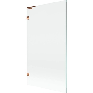 Mexen Lunar L 1-крилен преграда за вана 100 x 150 см, прозрачен, розово злато (897L-100-000-60-00)