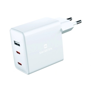 SWISSTEN Зарядно устройство Swissten 2x usb-c 1xusb 70w (22054100) (22054100)