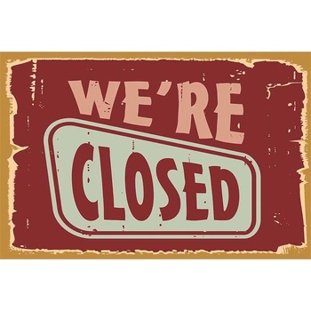 Ceduľa We are Closed