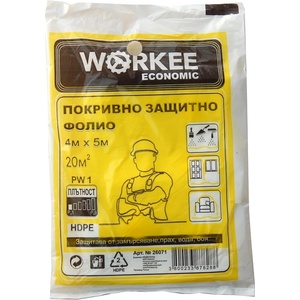 WORKEE Покривен защитен найлон за подове и мебели WORKEE Economic, 4 х 5 метра, 20 м2, 5 микр (26071)