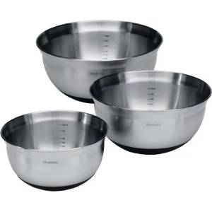 Brabantia Купи за бъркане комплект Brabantia 1L+1.6L+3L, Matt Steel/Black, 3 броя (646899)