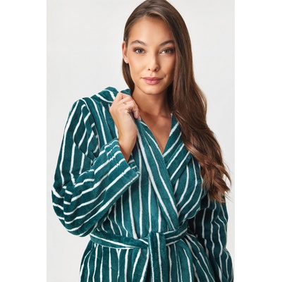 Astratex Топлещ халат Moreno Stripe дълъг с качулкаí (ATXFR004_zup)