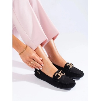 Goodin Jedinečné černé mokasíny dámské bez podpatku