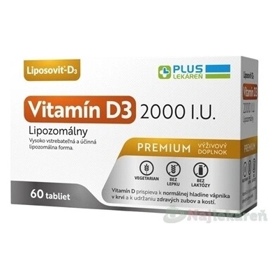 Plus Lekáreň Lipozomálny vitamín D3 2000I.U. 60 tabliet