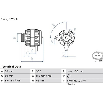 BOSCH 0 986 041 870 generátor (0986041870)