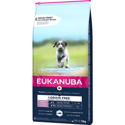 Eukanuba Grain Free Puppy Large Breed s lososom 12 kg