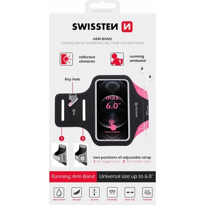 Púzdro Swissten Arm Band Case veľ. ružové