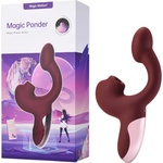 Magic Motion Magic Ponder - вибратор с клиторен стимулатор 2в1 - бордо