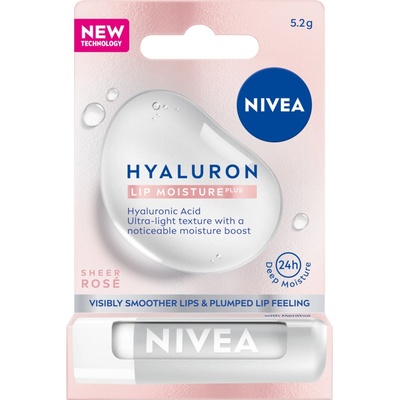Nivea Hydratačný balzam na pery Hyaluron Lip Moisture Plus Rose 5,2 g