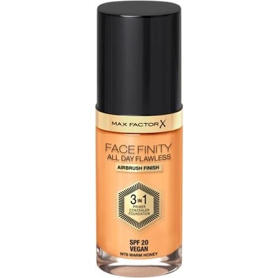 MAX Factor Facefinity All Day Flawless SPF20 течен фон дьо тен с uv защита 30 ml нюанс W78 Warm Honey