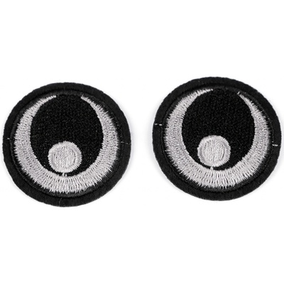 Nažehlovačka / nažehlovací oči Ø38 mm Varianta: 1 černá, Balení: 2 ks