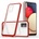 HQWear Прозрачен кейс 3в1 за Samsung Galaxy A03s (166) с гел рамка, червен (9145576243077)