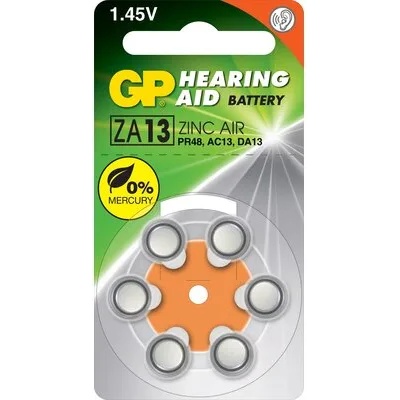 GP Batteries Батерия цинково въздушна gp za13 6 бр. бутонни за слухов апарат в блистер (gp-bz-za13)