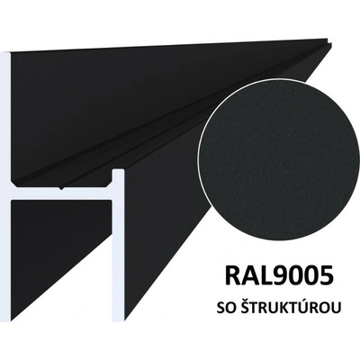 Hliníkový UT profil 20,5 x 44 x 6000 mm, štruktúra RAL 9005