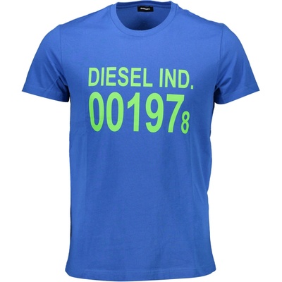 Diesel MEN'S SHORT SLEEVE T-SHIRT BLUE modrá světle zelená