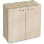 Bogdan Furniture G Етажерка BM-Ava-2 с вратички, крем гланц със сонома тъмна