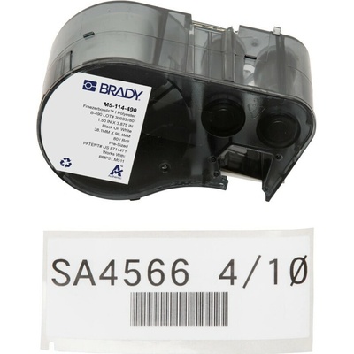 Brady M5-114-490 / 170891, 38.10 mm, Polyester, čierna tlač / biely podklad