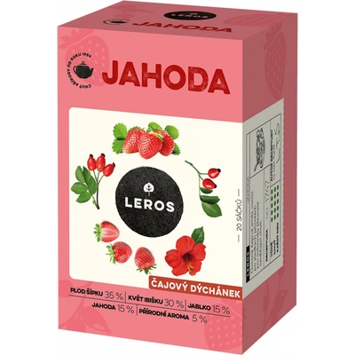 Leros Čajový dýchánek Jahoda 20 sáčků