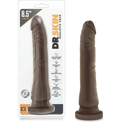 Dr. Skin 8,5 realistický dildó s prísavkou hnedý 20,5 cm