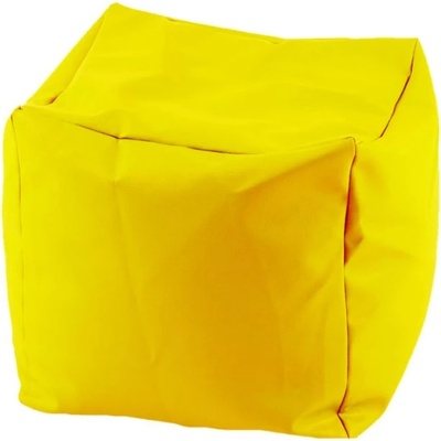 Pufrelax Пуф, 80л. , Табуретка Куб - Teteron Yellow Quince, Подходящ за използване на открито, Перящ се калъф, Пълнеж от Полистиролни перли (PUF-G-C-TEX-YLQ)