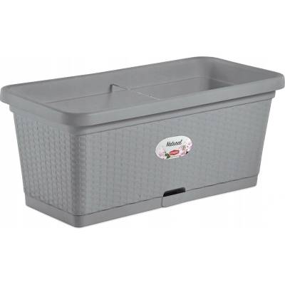 Stefanplast Květináč plast šedý 80 x 40 x 34 cm