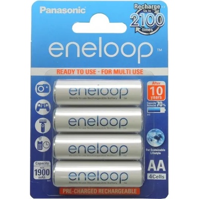 Panasonic Батерии Panasonic Eneloop, AA, 1900mAh, 1.2V, Ni-MH, 4 бр (BK-3MCCE/4BE)