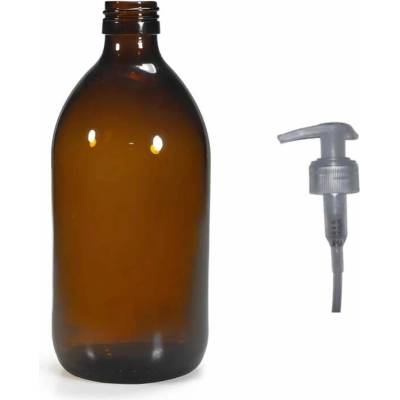 Luna Skleněná lékovka s transparentní pumpičkou 500 ml