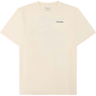 KnowledgeCotton Apparel Мъжка тениска KnowledgeCotton Apparel S/S Heavy Single MTN Back Print T-shirt - Egret - размер XXL (216-7002-0215)