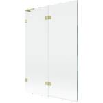 Mexen Lunar L параван за вана 2-крилен, ляв 120 x 150 cm, прозрачен, златисто четкан - 897L-120-100-55-00-L (897L-120-100-55-00-L)