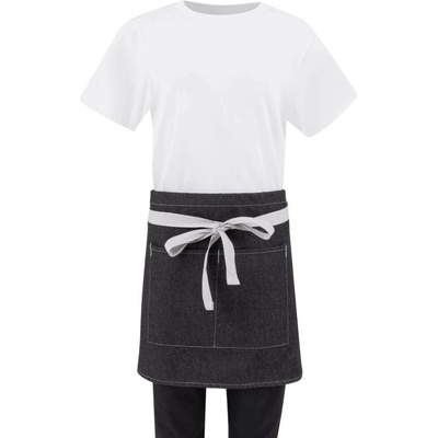 Whites Chefs Clothing kuchařská zástěra do pasu džínová černá 760 mm