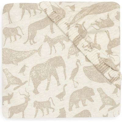 Jollein Prostěradlo napínací Animals Nougat 60x120