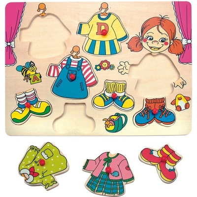 Woodyland Пъзел с дръжки " Каролина с дрехи" (90319)