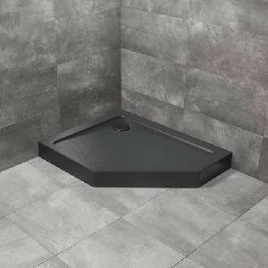 Radaway Петоъгълно душ корито Radaway Doros PT E Compact Stone 100x80 см черен акрил ляво (SDRPTP1080-05-54SL)