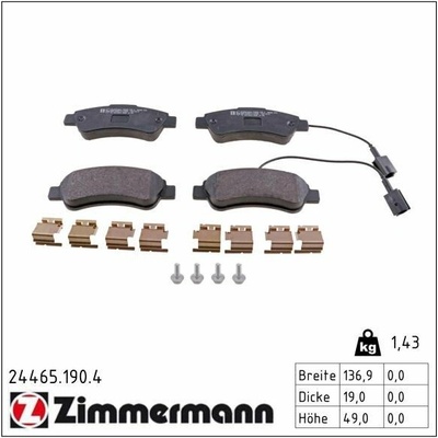 Sada brzdových platničiek kotúčovej brzdy ZIMMERMANN 24465.190.4