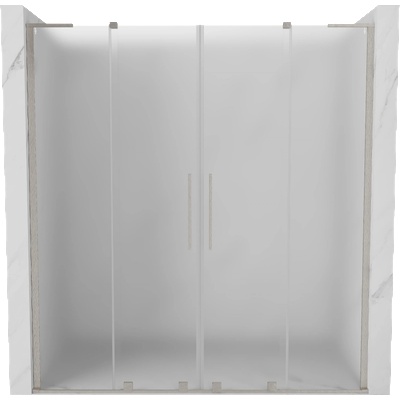 Mexen Velar L Duo плъзгащи се душ врати 180 см, мраз, четкан никел - 871-180-003-32-97 (871-180-003-32-97)