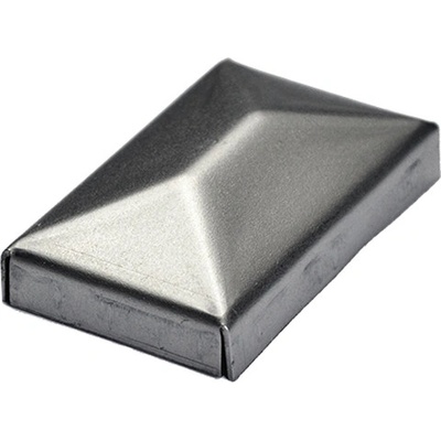 Ocelová obdelníková krytka na sloupek 50 x 100 mm - Zinek