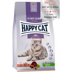 Happy Cat Culinary Senior Atlantic Salmon - храна за възрастни котки, над 8 години, със сьомга, пилешко, ориз, картофи, 4 кг, Германия - 70612