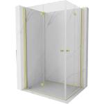 Mexen Mist-F Duo лява сгъваема душ кабина 75 x 70 см, прозрачно, четкано злато - 8A6-075L-070P-55-00 (8A6-075L-070P-55-00)