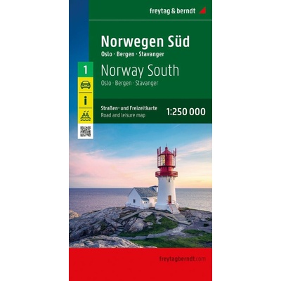 Mapa Norsko 1 - jih, Oslo, Bergen, Stavanger - mapa 1:250t.
