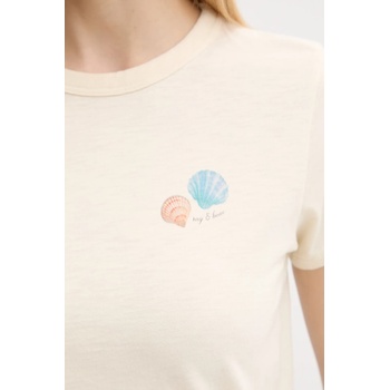 rag & bone Памучна тениска Rag & Bone дамска в бежово WCC25PT030MS31 (WCC25PT030MS31)