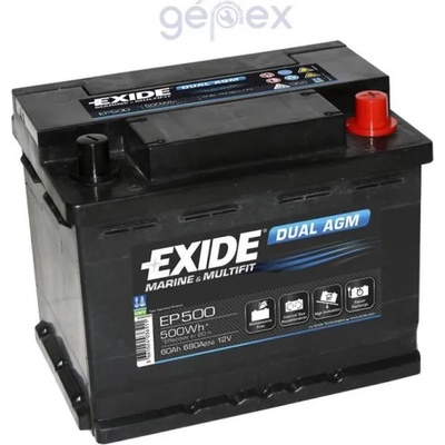 Exide DUAL AGM 60Ah 680A (EP500)