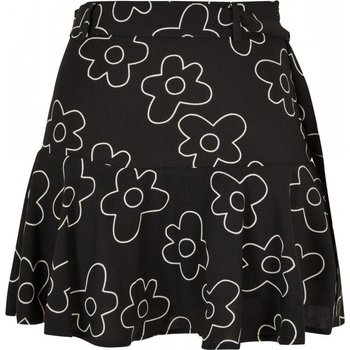 Ladies Viscose Mini Skirt blackflower