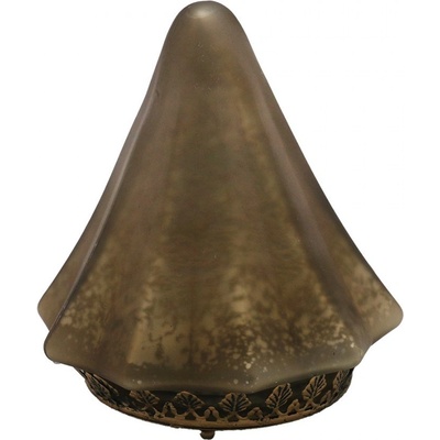 Hnědo-měděný skleněný dekorační svítící stromek LED Tree - Ø 14*16 cm - Clayre & Eef