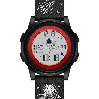 SANDA Детски, дигитален часовник Sanda Astronaut, Черен / Червен (SANDA-2122-BLACK-RED)
