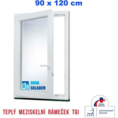 Erkado Plastové okno otevíravé i sklopné levé 900 x 1200 mm Bílé / Antracit – Sleviste.cz