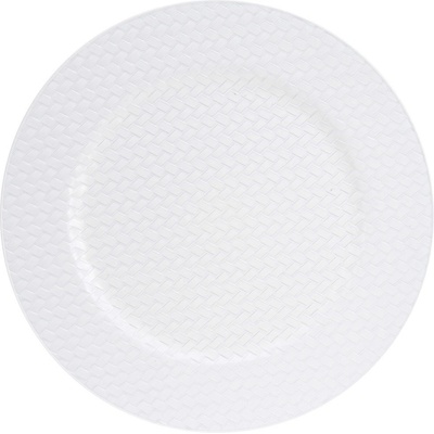 Home Styling Collection Bílý vánoční talíř s opletením 33 cm